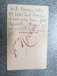 Märta Rosenius, dotter till doktor Rurik Rosenius och hans maka Naema, född Ehrnrooth. Sedermera gift med arkitekt Sven Kuhlefeldt -valokuva