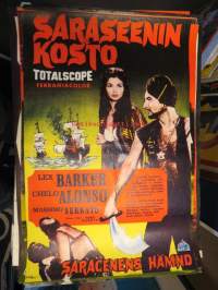 Saraseenin kosto / Saracenens hämnd, mm. Lex Barker, Chelo Alonso, Massimo Serrato -elokuvajuliste