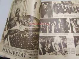 Suomen Kuvalehti 1945 nr 51-52, Joulu 1945 ajankuvaa. Nobel-juhlat Tukholmassa (palkinto A.I.Virtaselle), sellainen oli Helsinkimme vanhat pääkaupunkilaiset kertovat
