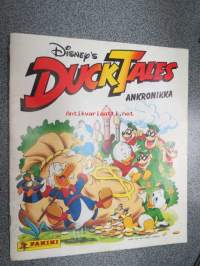 Duck Tales - Ankronikka / Walt Disney /  Panini 1987 sticker album -tarrakirja. Takakannessa reikä. n 15 tarraa liimattu.