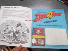 Duck Tales - Ankronikka / Walt Disney /  Panini 1987 sticker album -tarrakirja. Takakannessa reikä. n 15 tarraa liimattu.