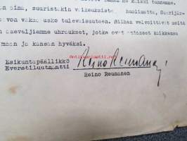 15. Divisioonan Esikunta - Esikuntakäsky nr 23 / 5.11.1944 - Divisionan kotiuttamis- ja kiitoskäsky, Everstiluutnantti Reino Reunanen