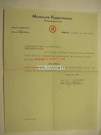 Heinolan Faneritehdas Zachariassen &amp; Co Ab Heinola 14.3.1934 -asiakirja