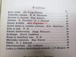 Katso eteesi! Kirja elämänkouluun lähteville nuorille, annettu lahjaksi Ester sinervälle Haudankorvan kansakoulusta 1915 (Forssa)