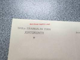 SVUL:n Itä-Karjalan piirin johtokunta, Sortavala, todistus K.V. Tikka toiminut piirin sihteerinä...-asiakirja