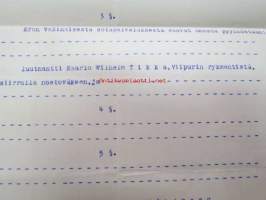 Tasavallan Presidentin sotilaskäsky, 25.5.1921 - lyhennysote - luutnantti Kaarlo Tikka siirto nostoväkeeen omasta pyynnöstä.... -asiakirja