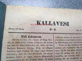 Kallavesi -  Bihang till Saima 1846 nr 1-18 -kirjallisuusaiheinen Saima-lehden liite, koko vuoden numerot yhteen sidottuna, ruotsinkielinen