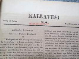 Kallavesi -  Bihang till Saima 1846 nr 1-18 -kirjallisuusaiheinen Saima-lehden liite, koko vuoden numerot yhteen sidottuna, ruotsinkielinen