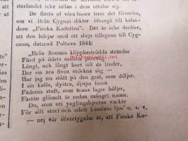 Kallavesi -  Bihang till Saima 1846 nr 1-18 -kirjallisuusaiheinen Saima-lehden liite, koko vuoden numerot yhteen sidottuna, ruotsinkielinen