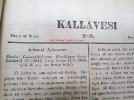 Kallavesi -  Bihang till Saima 1846 nr 1-18 -kirjallisuusaiheinen Saima-lehden liite, koko vuoden numerot yhteen sidottuna, ruotsinkielinen