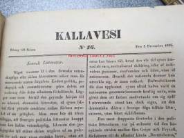 Kallavesi -  Bihang till Saima 1846 nr 1-18 -kirjallisuusaiheinen Saima-lehden liite, koko vuoden numerot yhteen sidottuna, ruotsinkielinen
