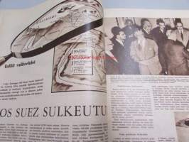 Suomen Kuvalehti 1956 nr 37, jos Suez sulkeutuu, Lapuan piispa (Eero Lehtinen) vihittiin, Ojamon kartano (Lohja) arkkitehtoninen harvinaisuus, teatteria Turun