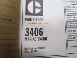 Caterpillar 3406 Marine Engine Parts Book (serial numbers 91U123-up) -merimoottori varaosaluettelo