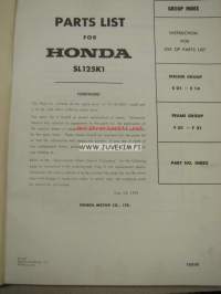 Honda SL125K1 -varaosaluettelo