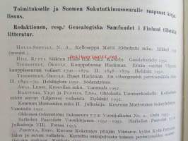 GENOS 1952-53, Sukutieteellinen aikaikauskirja - Tidskrift för släktforsning