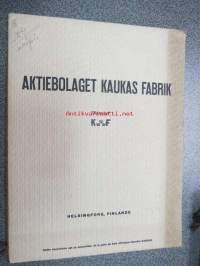 Kaukas - ranskankielinen tehdasesittely, eripainos 1930, erikoiset selluarkista valmistetut kannet