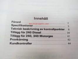 Volvo Servicehandbook - Reparation och underhåll Avd. 1 (17) Volvo serviceprogram 240, 260, 340, 66 1975-82 -korjaamokirjasarjan osa ruotsinkielellä