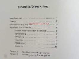 Volvo Servicehandbook - Reparation och underhåll Avd. 4 (43), Överväxel Typ J 240, 260