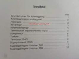 Volvo Servicehandbook - Reparation och underhåll Avd. 8 (85), Kylanläggning, 240, 260