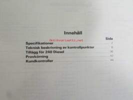 Volvo Servicehandbook - Reparation och underhåll Avd.1 (17), 10 000km 15 000 Diesel service, 240, 260, 66, 340, 1975 - 1982