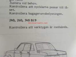 Volvo Servicehandbook - Reparation och underhåll Avd.1 (17), Leveransservice 240, 260, 340, 1981