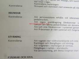 Volvo Servicehandbook - Reparation och underhåll Avd.1 (17), Leveransservice 240, 260, 340, 1981