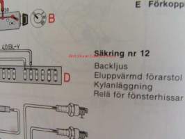 Volvo Servicehandbook - Reparation och underhåll Avd.3 (39), Kopplingsschema 240, 260 1979