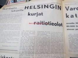 Skandaali 1955 nr 1, sis. mm. artikkelit: 100 miljoonaa turhuuteen, Onko Tampereella asuntokurjuutta?, Elanto hintakiskurina, Helsingin kurjat raitiotieolot,