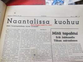 Totuus 1955 nr 1, sis. mm. artikkelit: Varokaa asunnonvälityshuijareita Helsingissä ja Tukholmassa, Naantalissa kuohuu - onko kaupunginjohtaja täysin normaali?,