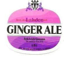 Lahden Ginger Ale Inkiväärijuoma  -  juomaetiketti