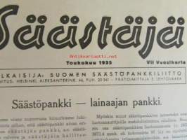 Säästäjä 1935 nr 5 - Säästöpankkiväen lehti - Kansikuvitus Martta Wendelin