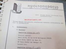 Triumph henkilöautojen huoltotiedotuksia 1960-luvulta, kerätty Sisu-kansioon (Oy Suomen Autoteollisuus Ab maahantuojana), vuosilta 1962-64