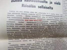 Räisäläläinen 1974 nr 1; Kolme kulkijapoikaa kotipappilassamme, Räisäläiset sotainvalidityössä Kokemäellä, Tapahtumia talvisodasta, Nimineuvos ja hänen vaimonsa ym.