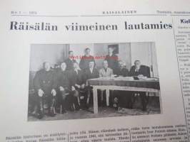Räisäläläinen 1973 nr 1; Vanha kulttuuriperhe (Volmar Schildt, Matilda Wadenstjärna), Räisälän viimeinen lautamies, Myllypellon marttojen paluu