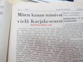 Räisäläläinen 1973 nr 1; Vanha kulttuuriperhe (Volmar Schildt, Matilda Wadenstjärna), Räisälän viimeinen lautamies, Myllypellon marttojen paluu