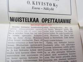 Räisäläläinen 1973 nr 1; Vanha kulttuuriperhe (Volmar Schildt, Matilda Wadenstjärna), Räisälän viimeinen lautamies, Myllypellon marttojen paluu