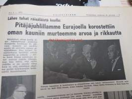 Räisäläläinen 1971 nr 3; Pitäjäjuhlat Eurajoella, Myllypellon nuorisoseura Säde, Muistelmia vuodelta 1918 II, Tiurin myllyn jauhot, Hytylahes osattii tehä