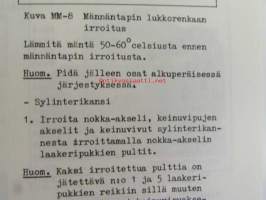 Datsun korjaamokäsikirja Malli LC 30 Moottori &amp; ohjaus