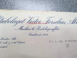 Ab Victor Forselius, Åbo, 9.2.1921 -asiakirja