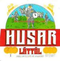 Husar I lättöl - olutetiketti