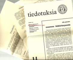 Lääkintöhallituksen tiedotuksia 1966 maamme lääkäritarpeesta ja yleiskirje apteekkitavaroista