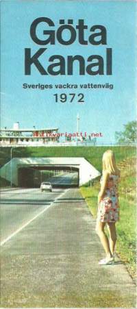 Göta Kanal Sveriges vackra vattenväg 1972 -  kartta