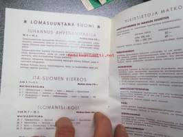 Vekka Liikenne Oy 1968 Turistimatkamme Sotshi, Pariisi, Leningrad, Tallinna, Kööpenhamina -bussimatkojen esite
