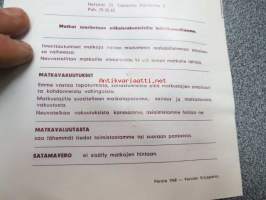 Vekka Liikenne Oy 1968 Turistimatkamme Sotshi, Pariisi, Leningrad, Tallinna, Kööpenhamina -bussimatkojen esite