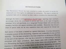 Triumph Two Cylinder Models &quot;B&quot; Range 5T, 6T, T100,, T110, TR5, TR6, T120 from engine nr 0945 and D 101 onwards instruction manual for Triumph Motorcycles