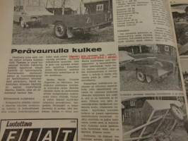 Koneviesti 1972 / 9.26.4.1972 -sis. mm. seur. artikkelit / kuvia. Kärpät kestotestissä.Traktorin perävaunuja.Poromies Paadar ja porot.Pyörätraktorin