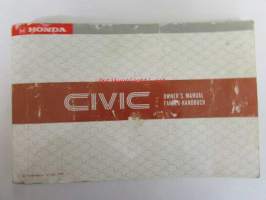 Honda Civic Owner´s manual -käyttöohjekirja englanniksi