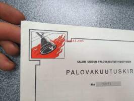 Salon Seudun Palovakuutusyhdistys - Palovakuutuskirja nr 32131, 19.4.1963