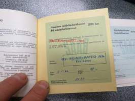 Saab huoltokirja / servicebook (takuuhuoltojen kupongit ym.)