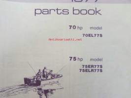 Johnson 70hp JA 75hp 1977 Parts book model 70EL77S, 75ER77S, 75ELR77S.